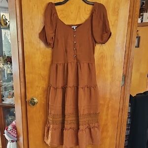 Speed Limit Peasant Button-Front Dress